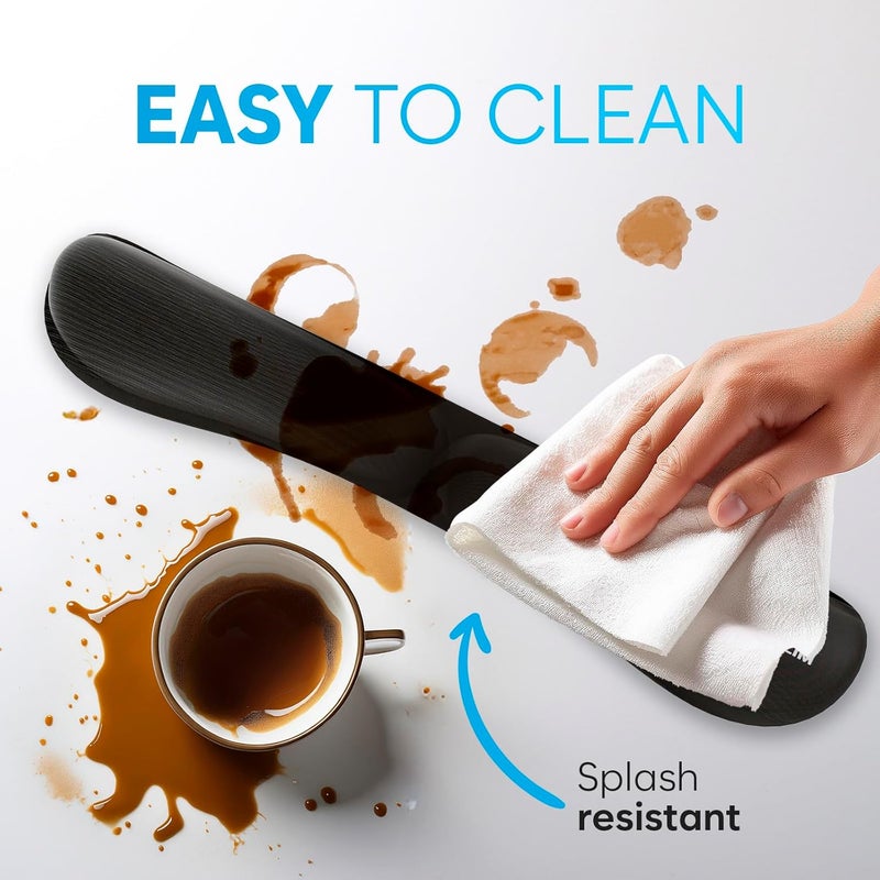 KLIM Keyboard Wrist Rest, Wrist Rest for Computer Keyboard, Memory Foam, Wrist Support, Ergonomic Design for Typing Pain Relief, 2 Pieces Mouse & Keyboard Set, Mouse Wrist Rest, Stain Resistant, Black - Image 4